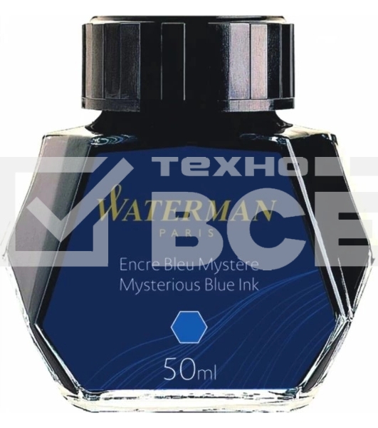 Флакон с чернилами Waterman (CWS0110790) Mysterious Blue чернила 50мл для ручек перьевых