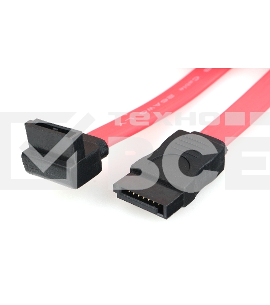 Кабель интерфейсный SATA Cablexpert CC-SATA-DATA90-N, Sata3 7pin / 7pin угловой, медн.проводник, 50см, пакет