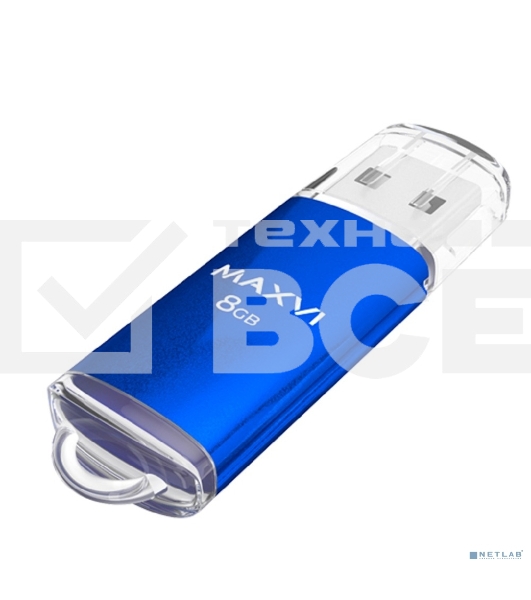 Флешка USB Maxvi MP (FD8GBUSB20C10MP blue), 8Gb USB 2.0, R/W 12/5, синий