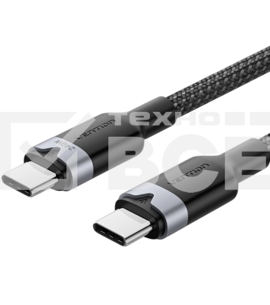 Кабель Vention USB 2.0 CM/CM - 2м. черный 5А PD240W, шт.
