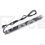 Блок силовых розеток Cabeus, Shuko х 6, вход Schuko, для шкафов, шнур 2 м, 50х490х50 мм (ВхШхГ), 16А, черный, фото 1