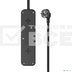 Сетевой удлинитель Perfeo 'REAL STRIP' 1,0 м, 3 розетки, 16А, 3500 Вт, черный., фото 1