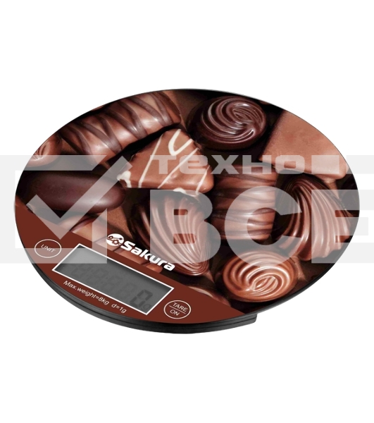 Весы кухонные Sakura SA-6076C 8кг, элек шоколад