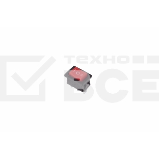 Выключатель клавишный 250V 6А (3с) ON-OFF-ON красный  с нейтралью  Mini  Rexant