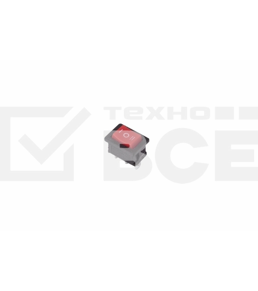 Выключатель клавишный 250V 6А (3с) ON-OFF-ON красный  с нейтралью  Mini  Rexant