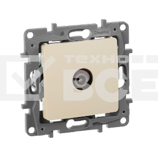 Розетка телевизионная проходная, 15дБ, сл. кость ETIKA Розетка TV проходная, 15дБ, сл. кость