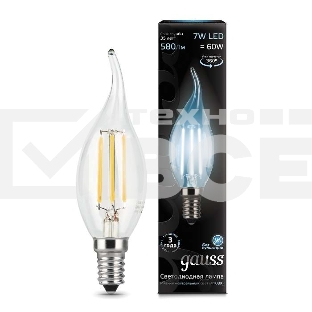 Светодиодная лампа GAUSS 104801207 LED Filament Свеча на ветру E14 7W 580lm 4100К 1/10/50