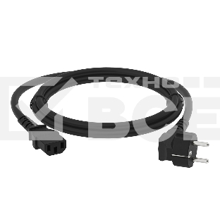 Кабель питания Greenconnect GCR-54377 PROF 2.0m, Евровилка угловая - С13, 3*1,0 мм, черный