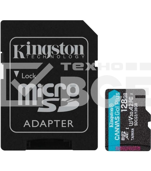 Карта памяти Kingston 128GB microSDXC Canvas Go Plus 170R A2 U3 V30 Card + ADP EAN: 740617301182