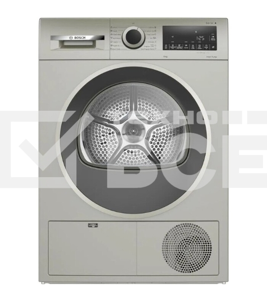 Сушильная машина Bosch WQG1420XME серый, 9 кг, сушка - конденсационная, программ - 15, 59.8 x 84.2 x 64.8 см