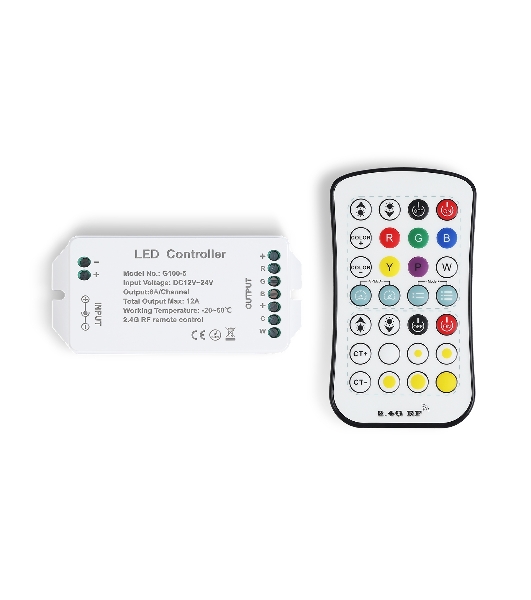 Контроллер GS11501 RGB+CCT 12A 12V 144W/ 24V 288W (ПДУ Радио 2.4G CR2025)