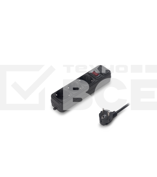 Сетевой фильтр ExeGate EX221176RUS SP-3-1.8B (3 розетки, 1.8м, евровилка, черный)