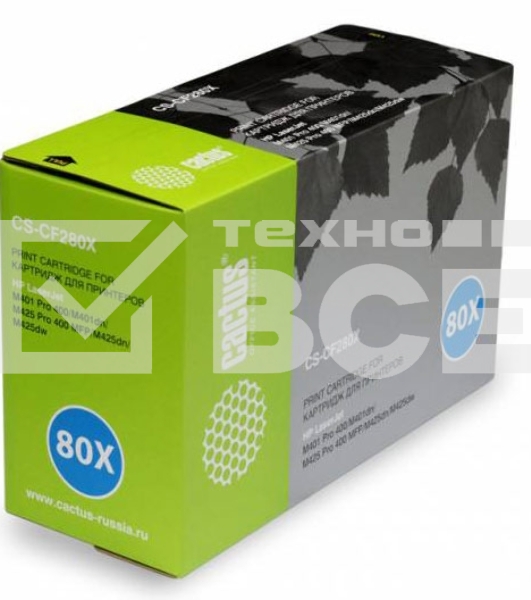 Картридж лазерный Cactus CS-CF280XS черный (6900 стр.) для HP LJ Pro 400/M401/M425