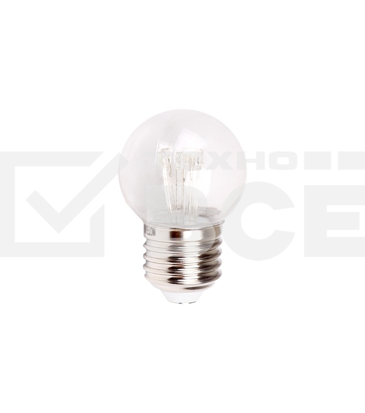 Лампа шар e27 6 LED  Ø45мм - зеленая, прозрачная колба, эффект лампы накаливания