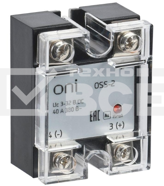 Реле твердотельное OSS-2 40А 380В AC 3-32В DC ONI OSS-2-3-40-B