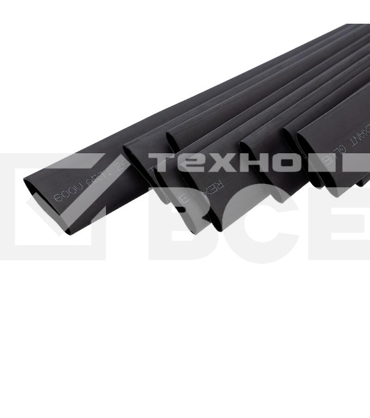 Трубка термоусадочная двустенная клеевая 19.1/9.55 (2:1) (уп.10шт) по 1м черный Rexant 26-2107