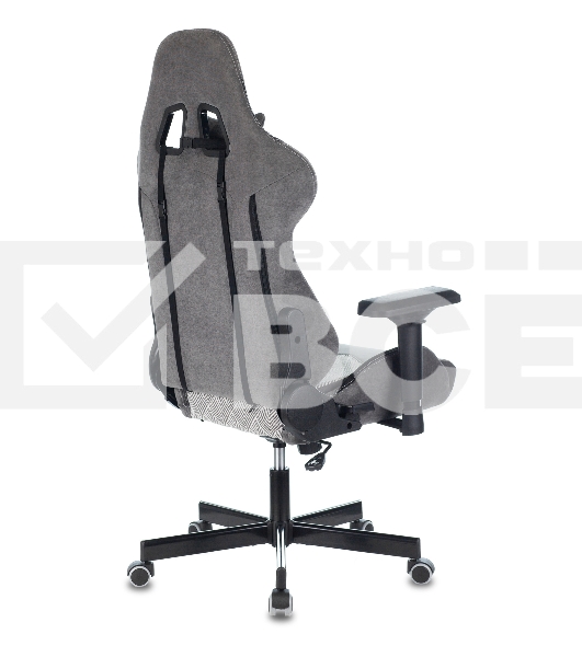 Кресло игровое Zombie VIKING 7 KNIGHT Fabric серый Loft ромбик текстиль/эко.кожа с подголов. крестовина металл