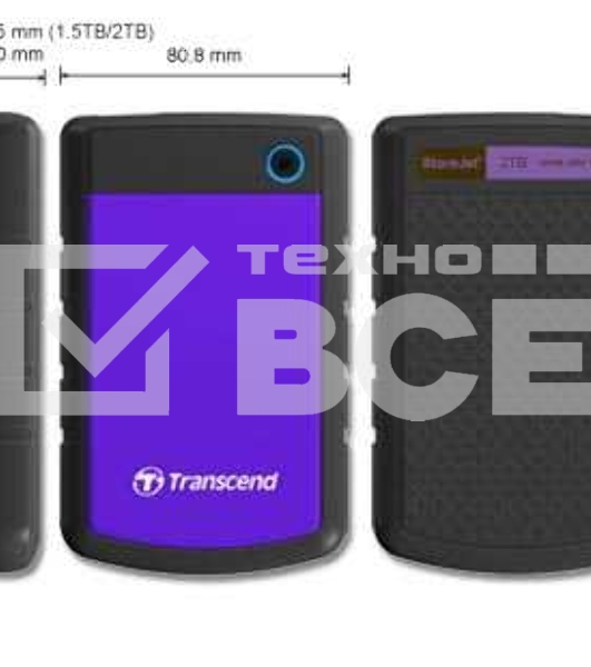 Внешний жесткий диск Transcend USB 3.0 2Tb TS2TSJ25H3P StoreJet 25H3P (5400 об/мин) 2.5