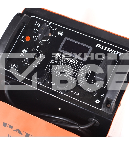 Устройство пуско-зарядное PATRIOT BCT-620T Start220В±15% 3300Вт 12/24В з/п90/550А 50-1000А/ч 25кг