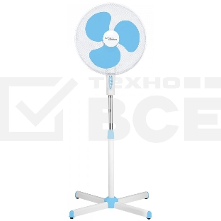 Вентилятор напольный Scarlett SC-SF111B29 45Вт скоростей:3 белый/голубой