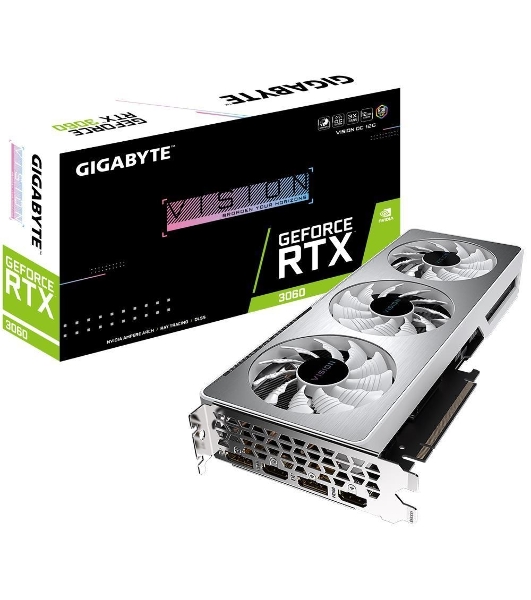 Видеокарта Gigabyte N3060VISIONOC-12GD LHR PCIE16 12288Mb 192 GDDR6 1837/15000 HDMIx2 DPx2 HDCP