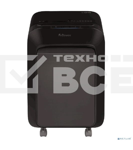 Шредер Fellowes PowerShred LX210 черный (секр.P-4) перекрестный 16лист. 23лтр. скрепки скобы пл.карты