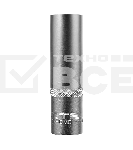 Головка торцевая удлиненная, 16 мм, 6-гранная, CrV, под квадрат 1/2