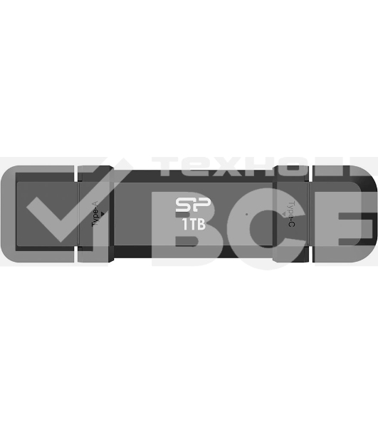 Флеш накопитель 1TB Silicon Power DS72, USB 3.2/Type-C, Черный, read/write 1050/850Mb/s