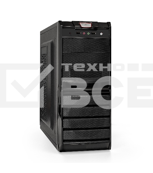 Компьютерный корпус Miditower ExeGate XP-329S-UNS500 (ATX, БП UNS500 с вент. 12см, 2*USB, аудио, черный)