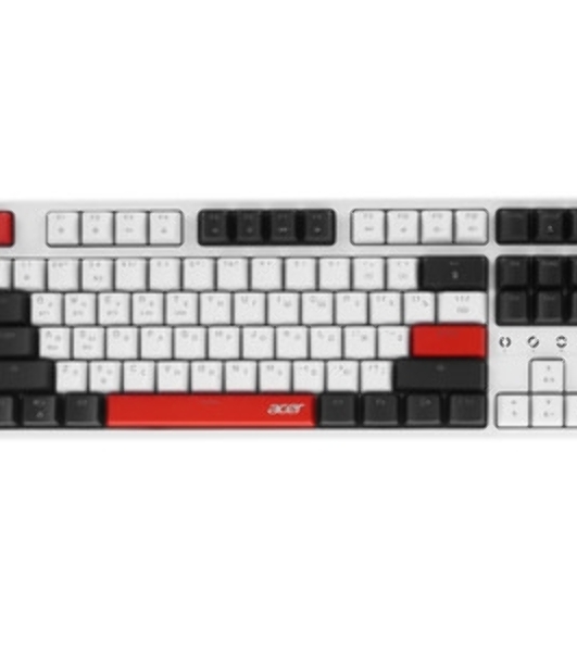 Клавиатура беспроводная Acer OKR302 (ZL.KBDEE.016), USB, Bluetooth/Радиоканал, белый