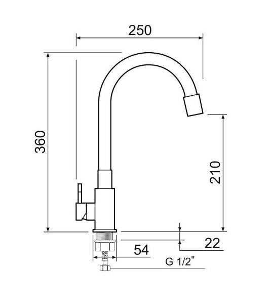 SUS124BL-016F Смеситель для кухни, ø35