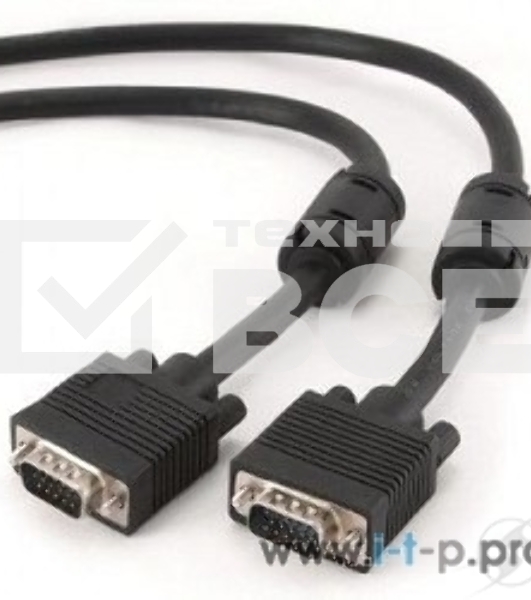 Кабель Gembird/Cablexpert CC-PPVGA-20M-B, Кабель VGA Premium , 15M/15M, 20м, черный, тройной экран,феррит.кольца