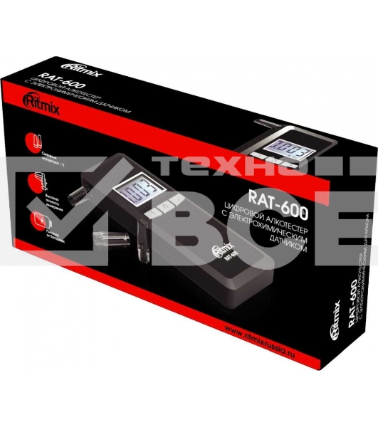 Алкотестер RITMIX RAT-600 черный