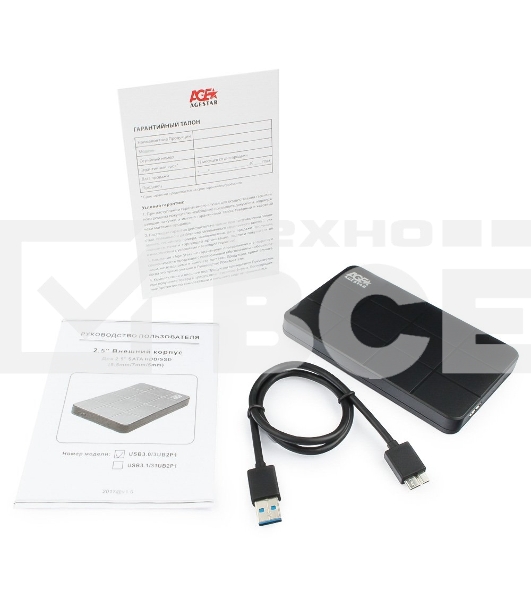 Внешний корпус для HDD AgeStar 3UB2P1 SATA III пластик черный 2.5