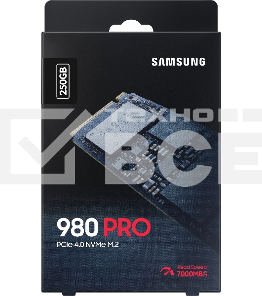 Накопитель SSD Samsung 980 PRO, 250GB, PCIe 4.0 x4, M.2 2280, NVMe, R/W 6400/2700