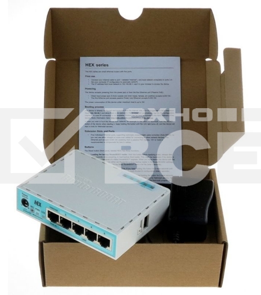 Роутер MikroTik RB750Gr3 hEX (RouterOS L4) with power supply and case 5 port 10/100/1000 гигабитный высокопроизводительный Ethernet