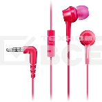 Наушники Panasonic RP-TCM115GCP внутриканальные 10-24000Гц 1.2м 3.5мм 98дБ микрофон розовые, фото4