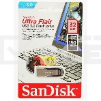 Флеш диск Sandisk 32Gb Cruzer Ultra Flair SDCZ73-032G-G46 USB3.0 серебристый/черный, фото5