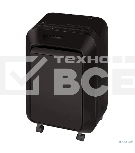 Шредер Fellowes PowerShred LX210 черный (секр.P-4) перекрестный 16лист. 23лтр. скрепки скобы пл.карты