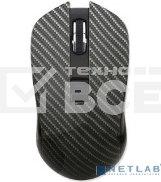 Мышь беспроводная Qumo Kevlar M26 черный, 1600 dpi, радиоканал, USB, кнопки - 4