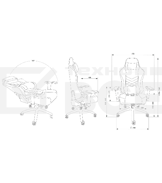 Кресло игровое Cactus CS-CHR-0112BL-M, массажное, с подголовником, черный