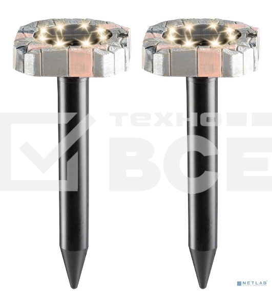 Набор отпугивателей кротов Rexant 71-0087 с садовым фонариком (R20*2 камень)