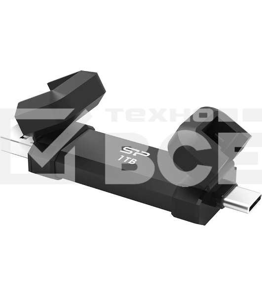 Флеш накопитель 1TB Silicon Power DS72, USB 3.2/Type-C, Черный, read/write 1050/850Mb/s