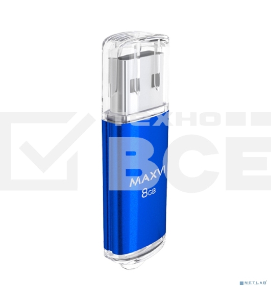 Флешка USB Maxvi MP (FD8GBUSB20C10MP blue), 8Gb USB 2.0, R/W 12/5, синий