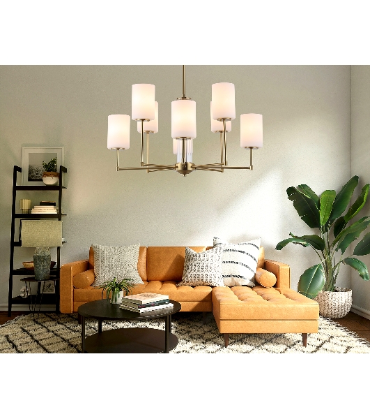 Люстра Ambrella light LH56217/8 BS/FR латунь/белый матовый E27/8 max 60W D700*600