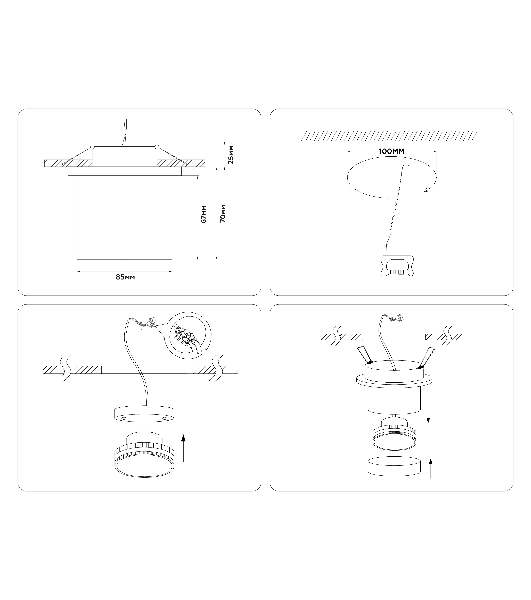 Светильник Ambrella light TA1431 SWH/FR белый песок/белый матовый GX53 D85*95