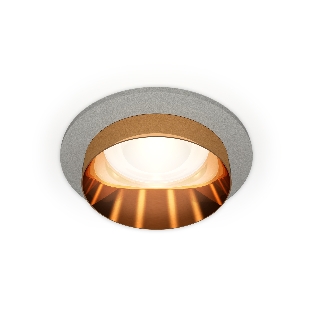 Комплект встраиваемого светильника Ambrella light XC6514024 SGR/PYG серый песок/золото желтое полированное MR16 GU5.3 (C6514, N6134)
