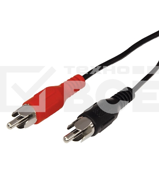 Шнур Rexant 2 RCA - 2 RCA, 1.5 м, черный (10 шт./уп.)
