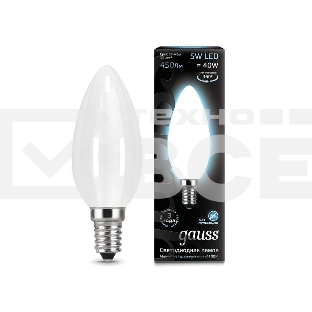 Лампа светодиодная Filament Свеча E14 5Вт 4100К OPAL GAUSS 103201205