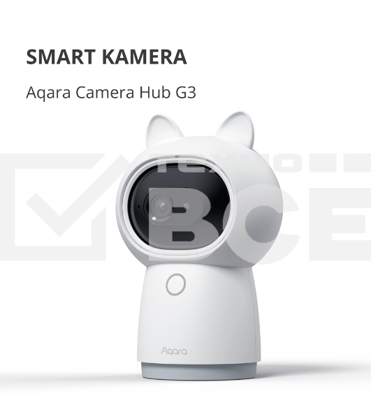 Камера AQARA Camera Hub G3/Камера+ управления/Управление жестами/Камера 360/2K 2304х1296p/Протокол связи:Zigbee/WiFi/Питание:USB-C/ Цвет белый CH-H03